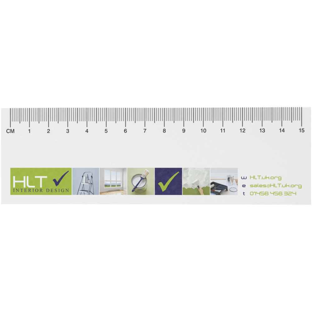 Logotrade ärikingitused pilt: Sticky-Mate® taaskasutatud kleeppaberid trükitud 15 cm joonlauaga