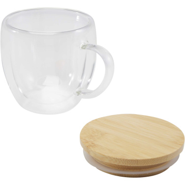 Logotrade reklaamtooted pilt: Lenora 250 ml klaasist tass bambusest kaanega