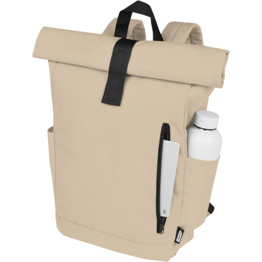 Logo trade reklaamtoote pilt: Byron 15,6" GRS RPET rull-top seljakott 18L