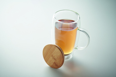 Logotrade ärikingi foto: Topeltseinaga klaasist kruus kaanega 450ml