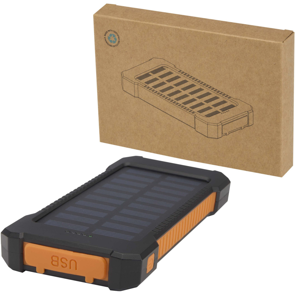 Logo trade firmakingid foto: Altair 5000 mAh 10W taaskasutatud plastist vastupidav päikesepatarei sisseehitatud taskulambiga