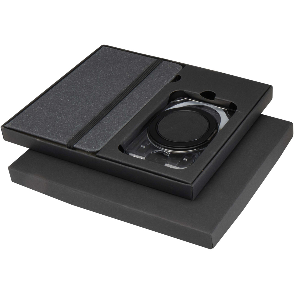 Logotrade meene foto: Kern A6 kõvakaaneline märkmik ja MagSafe rahakotiga kinkekomplekt