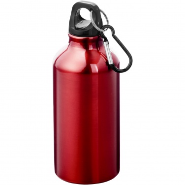 Logotrade mainoslahja tuotekuva: Oregon 400 ml:n alumiininen vesipullo karabiinikoukulla