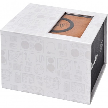 Logotrade liikelahja tuotekuva: Wooden-kaiutin 3W ja langaton latausalusta