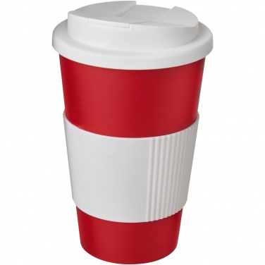 Logo trade liikelahjat mainoslahjat kuva: Americano® 350 ml muki, läikyttämätön kansi, grippi