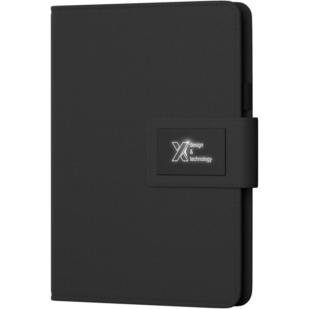 Logo trade mainoslahja kuva: SCX.design O16 -muistikirja varavirtalähteellä, koko A5, valaistuva