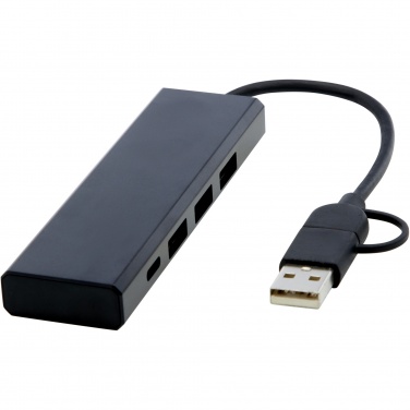 Logo trade mainoslahjat ja liikelahjat kuva: Rise RCS-kierrätetystä alumiinista valmistettu USB 2.0 -keskitin