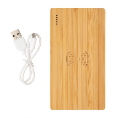 Logo trade mainoslahjat ja liikelahjat kuva: Bamboo 4000 mAh:n langaton 5W varavirtalähde