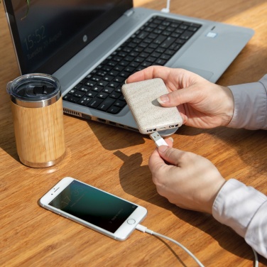 Logo trade mainostuote kuva: Taskuvaravirtalähde 5 000 mAh vehnän oljista