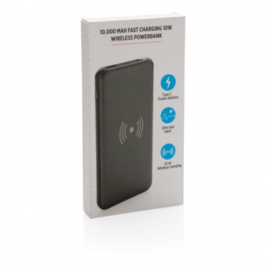 Logo trade mainostuote kuva: 10 000 mAh:n 10W langaton PD-varavirtalähde