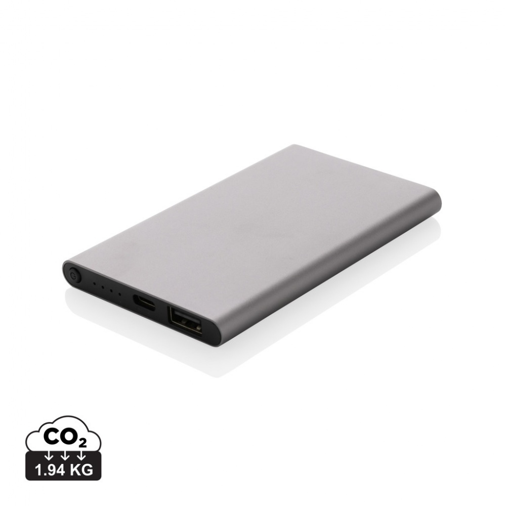Logo trade mainostuotet tuotekuva: 4000mAh virtapankki USB-C:llä RCS muovista/alumiinista
