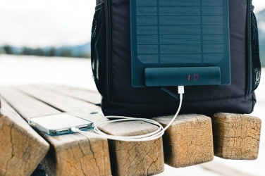 Logo trade mainoslahja ja liikelahja tuotekuva: Pedro AWARE™ RPET deluxe reppu 5W aurinkopaneelilla