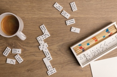 Logotrade liikelahja tuotekuva: Deluxe mikado/domino puisessa laatikossa