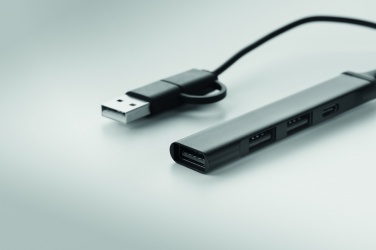 Logotrade mainostuote tuotekuva: USB 4 portin keskitin 19 cm
