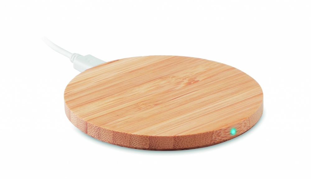 Logotrade liikelahjat kuva: Bambu langaton laturi 10W RUNDO +