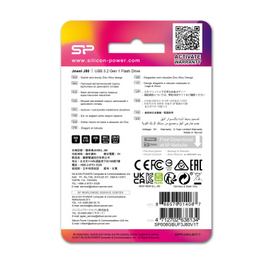 Logotrade liikelahja mainoslahja kuva: Pendrive 3.0 Silicon Power JEWEL J80 TITANIUM 16GB