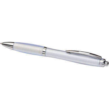 Logo trade mainoslahja ja liikelahja tuotekuva: Curvy ballpoint pen with frosted barrel and grip