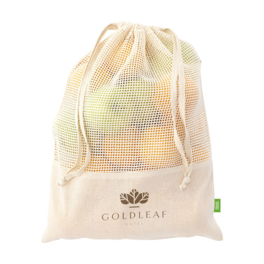 Logo trade mainostuotet tuotekuva: Natura Organic GOTS Mesh Bag (120 g/m²) hedelmäpussi