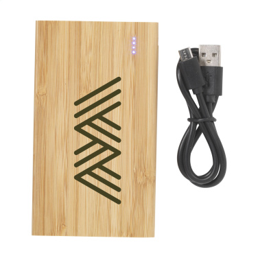 Logotrade mainoslahjat kuva: Bamboo 4000 Powerbank ulkoinen laturi