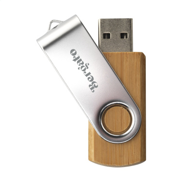 Logo trade liikelahja kuva: USB Twist Bamboo 16 Gt