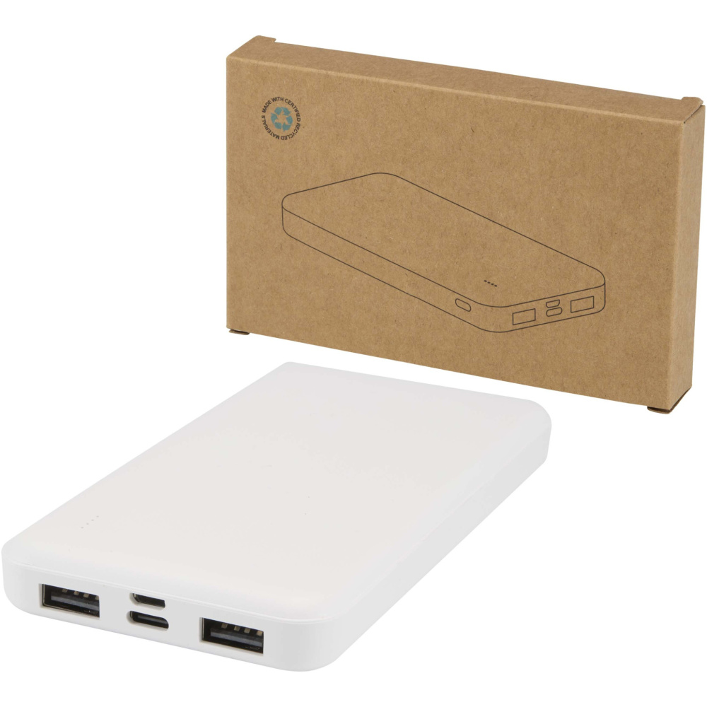 Logotrade liikelahja mainoslahja kuva: Intan 10 000 mAh:n ja 10 W:n varavirtalähde kierrätetystä muovista