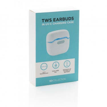 Logotrade reklaminiai produktai nuotrauka: TWS ausinės UV-C sterilizuojančiame įkrovimo dėkle