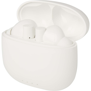 Logotrade reklaminės dovanos nuotrauka: „Alterf“ perdirbto plastiko „True Wireless Bluetooth®“ ausinės su silikoniniais ausų antgaliais