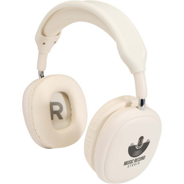 Logotrade dovana nuotrauka: „Alzir“ perdirbto plastiko belaidės „Bluetooth®“ ausinės, dedamos ant ausies
