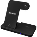 SCX.design W28 3 viename belaidis įkrovimo stovas su telefono stovu, Juoda
