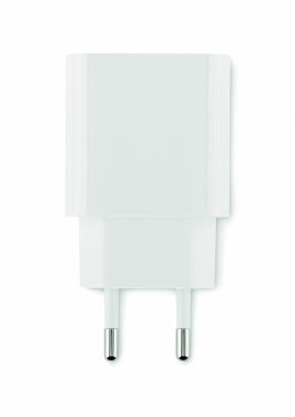 Logotrade logo dāvanas foto: 20W 2 portu USB lādētāja EU spraudnis