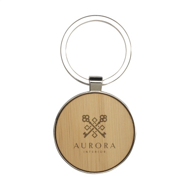 Logotrade biznesa dāvanas foto: Bambusa Key Circle atslēgu piekariņš