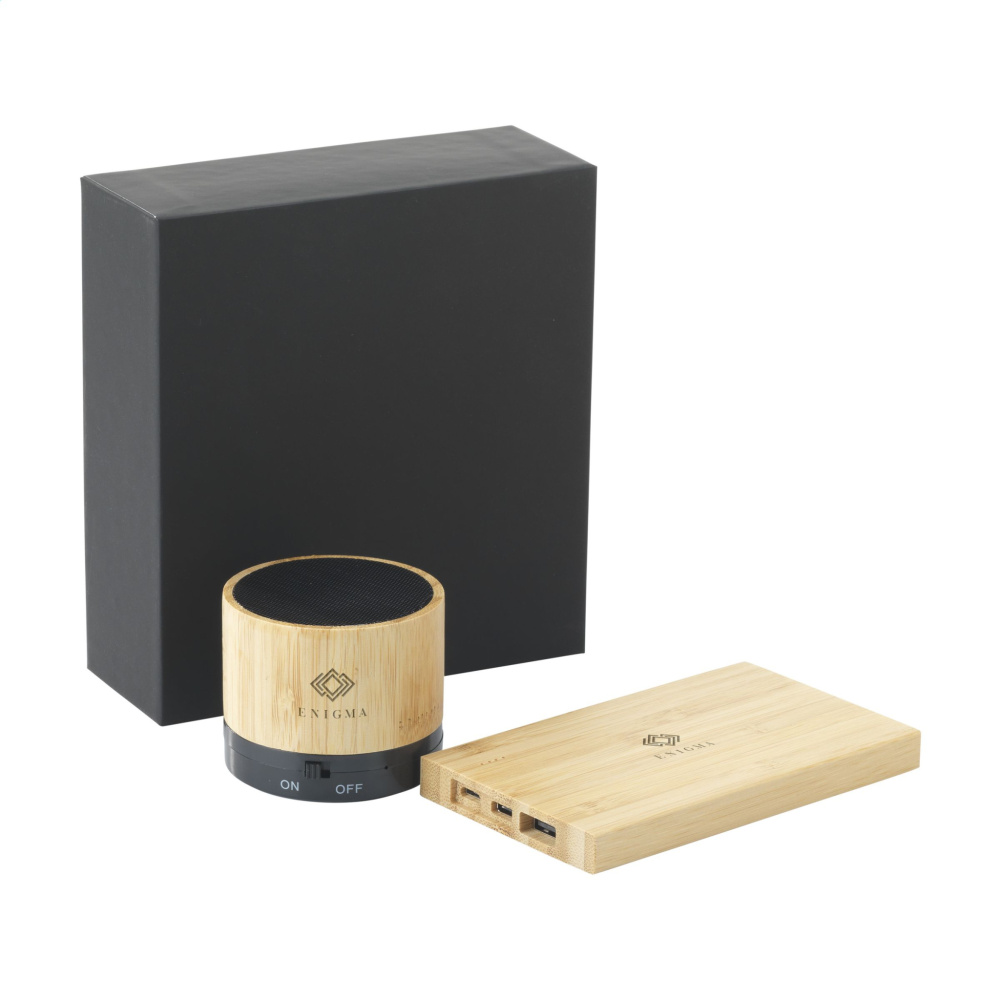 Logotrade korporatīvās dāvanas foto: PowerBox Bamboo dāvanu komplekts