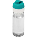 H2O Active® Eco Base 650 ml sporta pudele ar pārslēdzamu vāku, Caurspīdīgs / Aqua zils