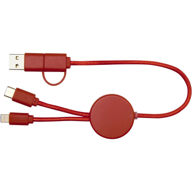 Logotrade dāvanas foto: Citala 5-in-1 pārstrādāta plastmasas 30 cm datu sinhronizācija un 27W ātrās uzlādes kabelis