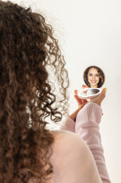 Logotrade biznesa dāvanas foto: Lumora RCS pārstrādātas plastmasas uzlādējams LED kosmētikas spogulis