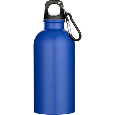 Logotrade dāvanas foto: Oregon 400 ml matēta RCS pārstrādāta viensienas nerūsējošā tērauda ūdens pudele ar karabīni