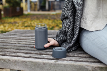 Logotrade korporatīvās dāvanas foto: Black+Blum stikla ceļojumu krūze 340 ml