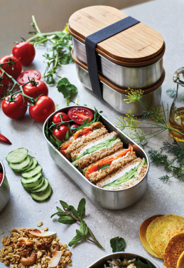 Logotrade dāvanas foto: Black+Blum nerūsējošā tērauda dubultā Bento kaste