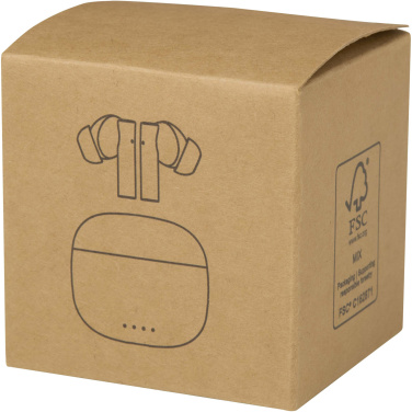 Logotrade korporatīvās dāvanas foto: Alterf pārstrādātas plastmasas patiesi bezvadu Bluetooth® austiņas ar silikona ausu uzgaļiem