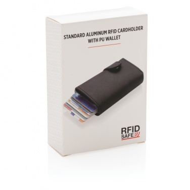 Логотрейд pекламные подарки картинка: Стандартный алюминиевый держатель RFID-карт с футляром из полиуретана