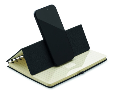 Лого трейд бизнес-подарки фото: A5 notebook with phone holder