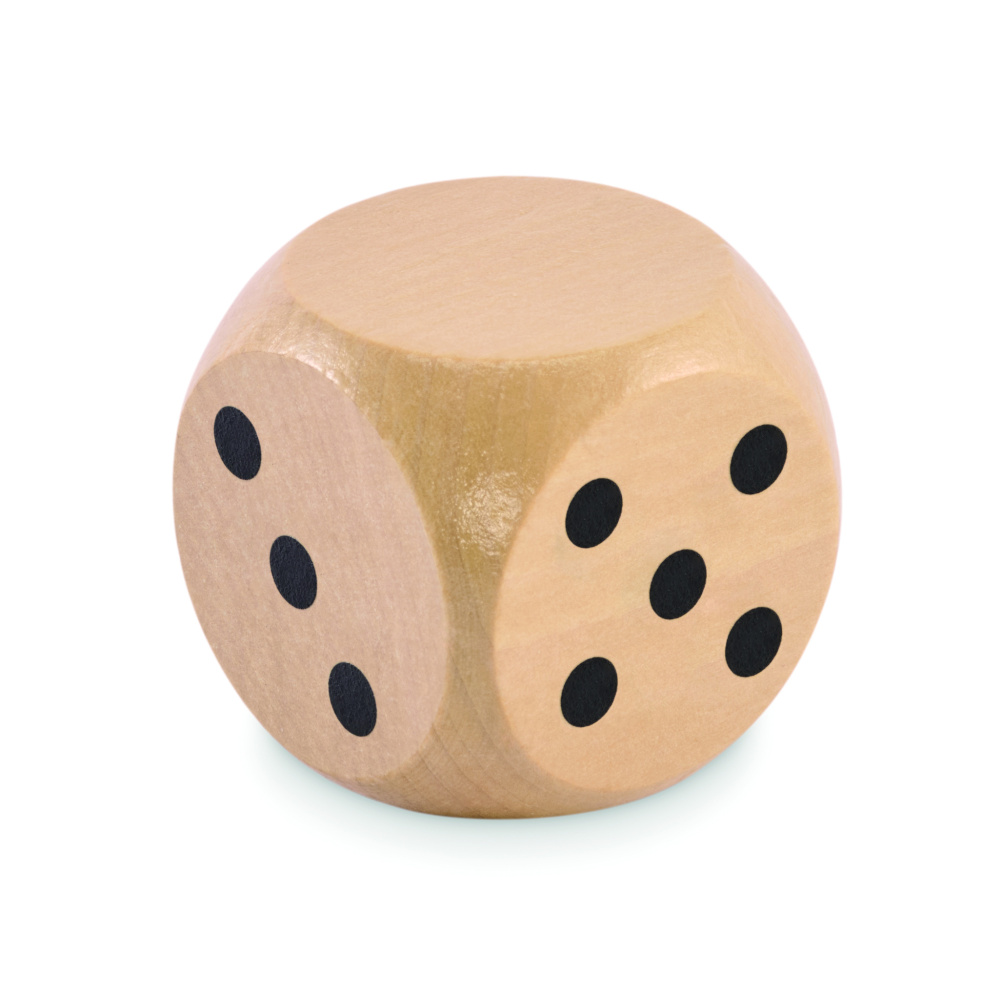 Логотрейд pекламные cувениры картинка: Schima wooden dice 5cm dia