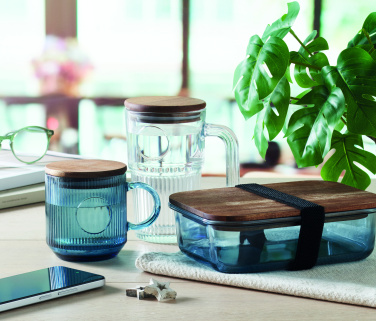 Логотрейд бизнес-подарки картинка: Ribbed glass mug 300ml