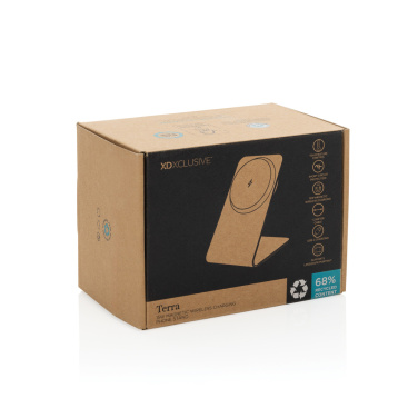 Логотрейд pекламные cувениры картинка: Магнитная подставка для телефона с беспроводной зарядкой Terra Aluminum мощностью 15 Вт