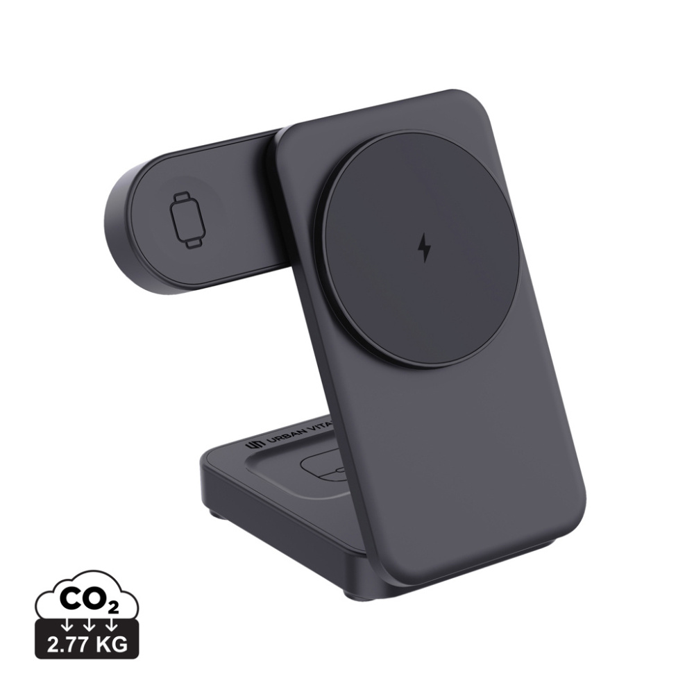 Логотрейд бизнес-подарки картинка: Магнитное зарядное устройство Urban Vitamin Arcadia RCS из пластика 15 Вт 3-в-1