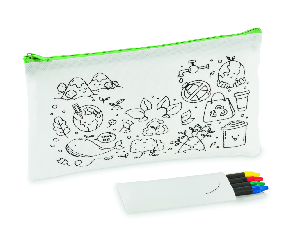 Лого трейд pекламные cувениры фото: Pencil case with 4 crayons