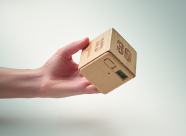 Лого трейд бизнес-подарки фото: Bamboo twist snooze timer