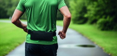 Логотрейд pекламные продукты картинка: Sports waist bag 600D RPET