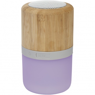 Logotrade reklamprodukter bild: Aurea  Bluetooth® högtalare i bambu med ljus