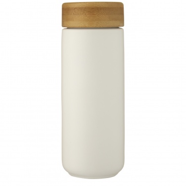 Logotrade presentreklam bild: Lumi 300 ml keramisk termos med lock i bambu